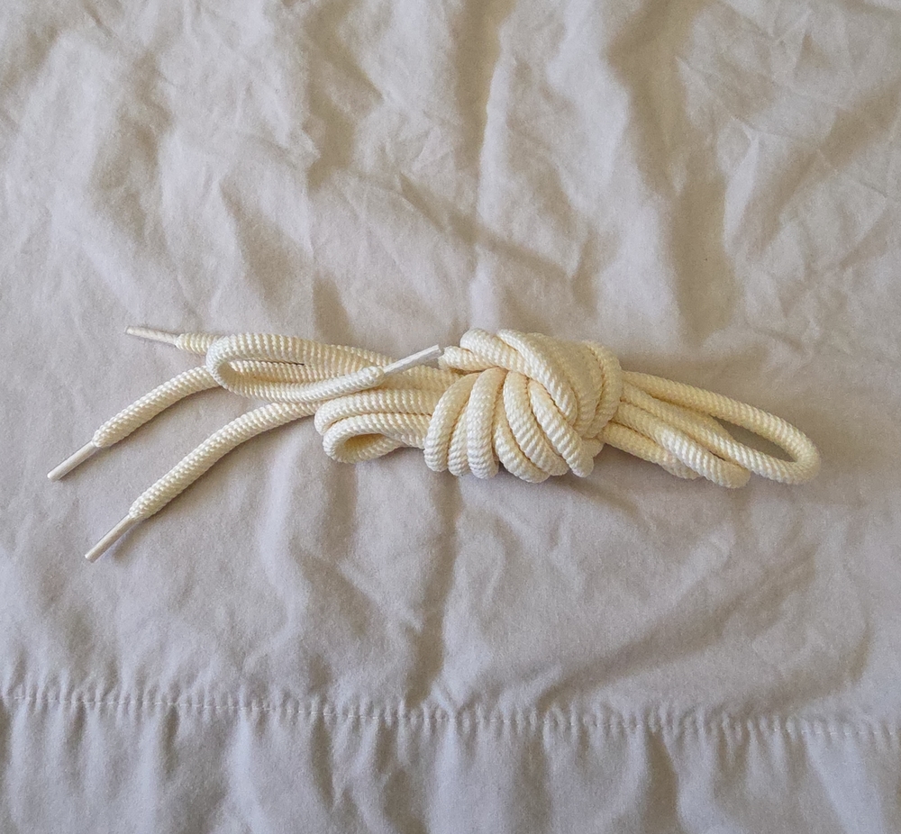 Men's Cream Shoelaces – Durable Round Rope Laces